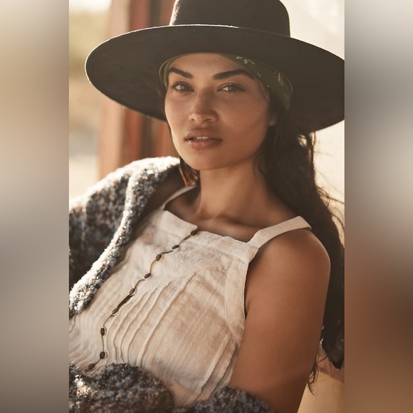 Anthropologie Western Trimmed Boater Hat - Picture 6 of 7